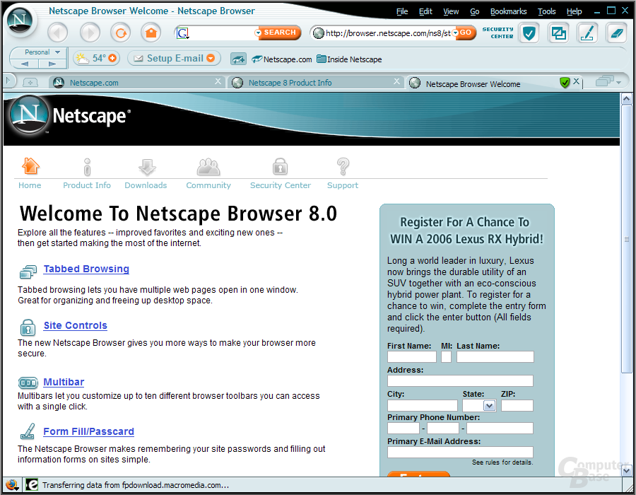 Netscape 8 for Windows Start Page (2006)